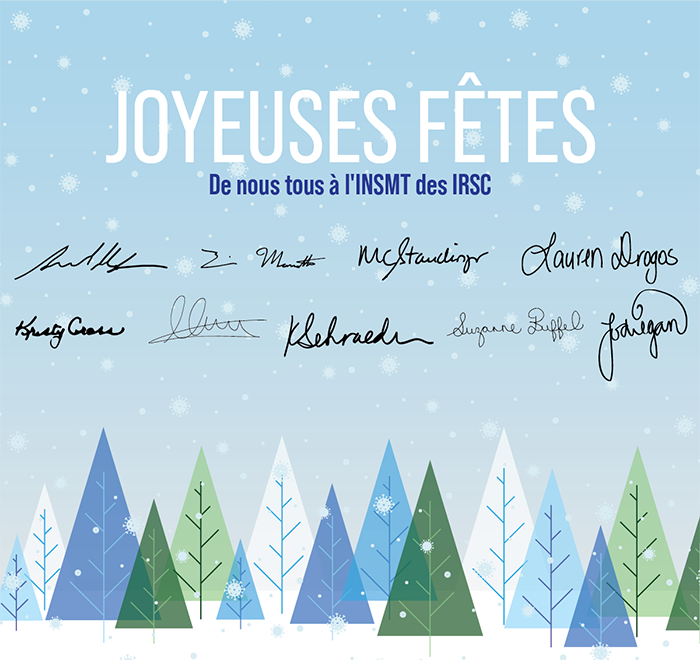 Joyeuses Fêtes De nous tous à l'INSMT des IRSC